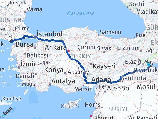 Bitlis Enez Edirne Arası Kaç Km - Yol Haritası