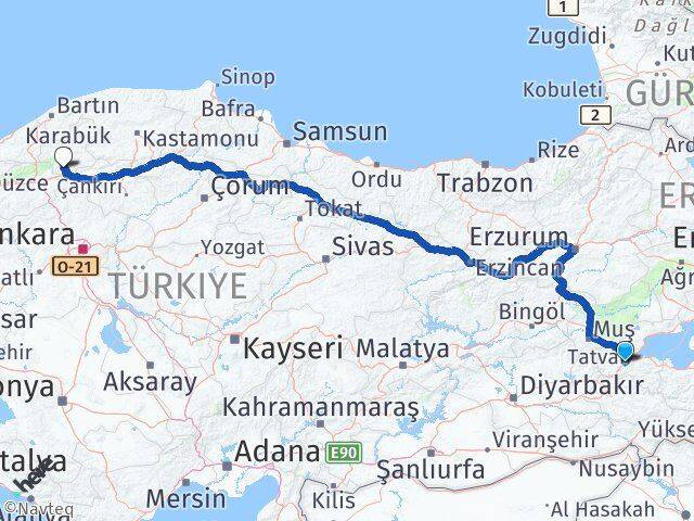 Bitlis Eskipazar Karabük Arası Kaç Km - Yol Haritası
