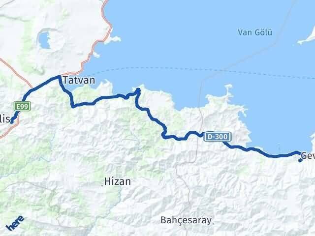 Bitlis Gevaş Van Arası Kaç Km - Yol Haritası