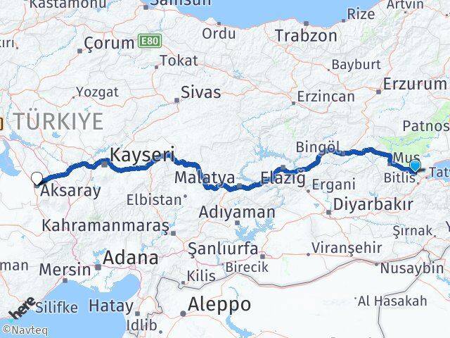 Bitlis Güroymak Aksaray Arası Kaç Km - Yol Haritası
