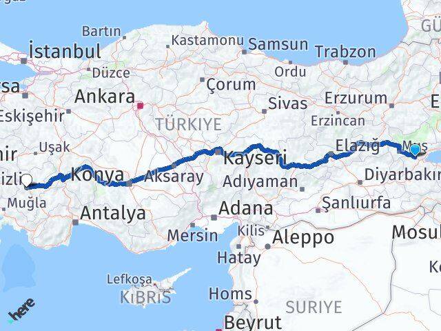 Girne Denizli Arası Kaç Km - Yol Tarifi