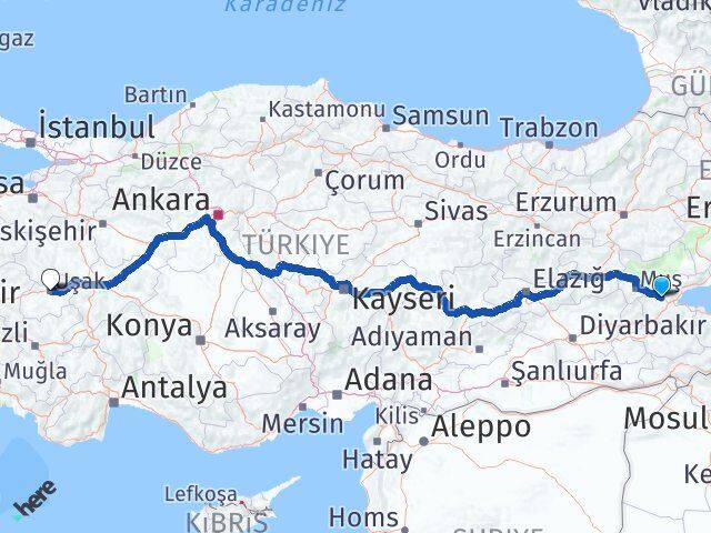 Bitlis Güroymak Uşak Arası Kaç Km - Yol Haritası