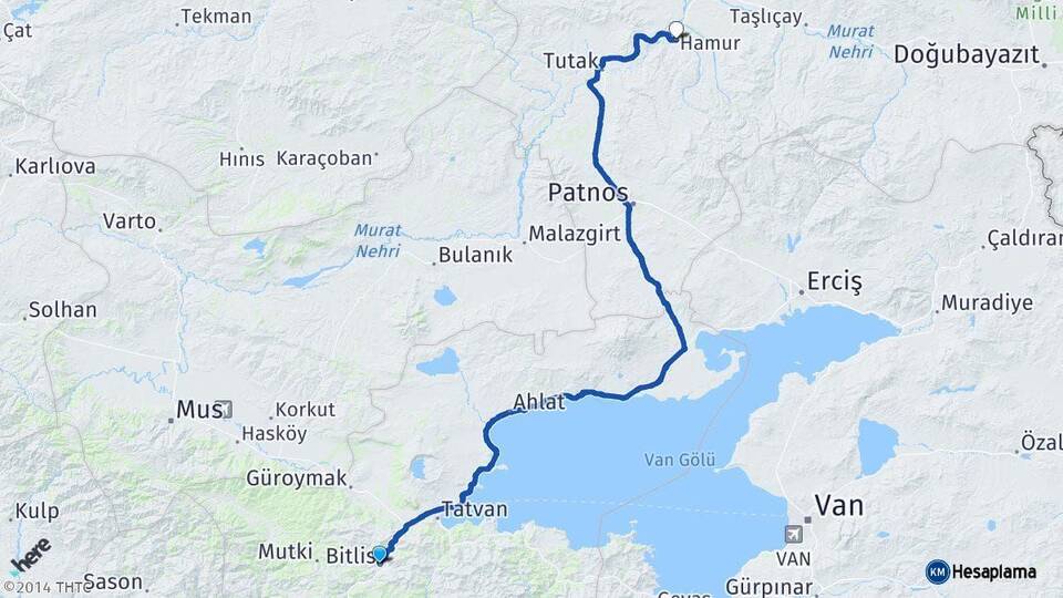 Bitlis Hamur Ağrı Arası Kaç Km - Yol Haritası