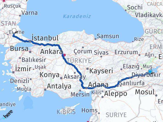 Bitlis Hizan Kırklareli Arası Kaç Km - Yol Haritası
