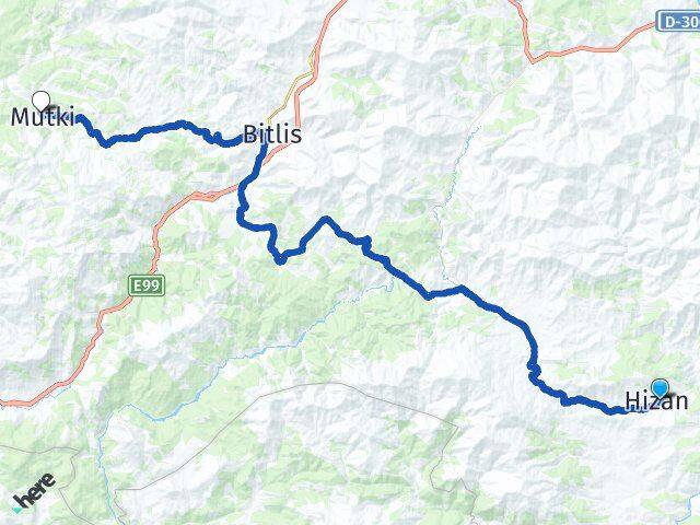 Bitlis Hizan Mutki Arası Kaç Km - Yol Haritası