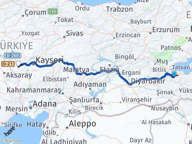 Bitlis Hizan Nevşehir Arası Kaç Km - Yol Haritası