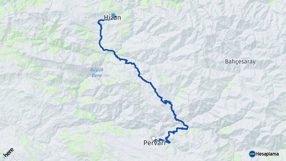 Bitlis Hizan Pervari Siirt Arası Kaç Km - Yol Haritası