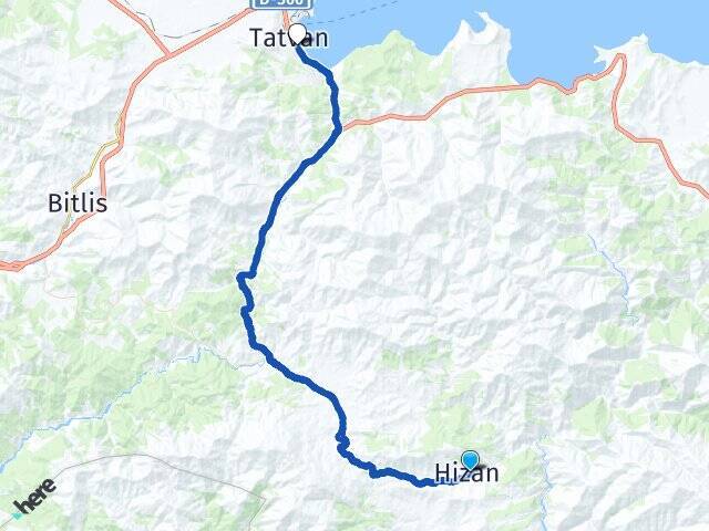 Hizan Tatvan Otogarı Arası Kaç Km - Yol Tarifi