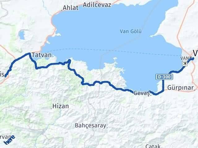 Bitlis İpekyolu Van Arası Kaç Km - Yol Haritası