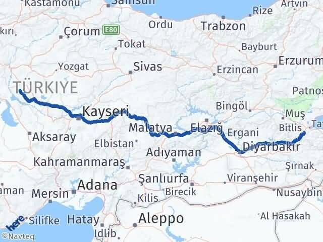 Bitlis Kaman Kırşehir Arası Kaç Km - Yol Haritası
