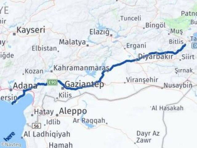 Bitlis Karataş Adana Arası Kaç Km - Yol Haritası