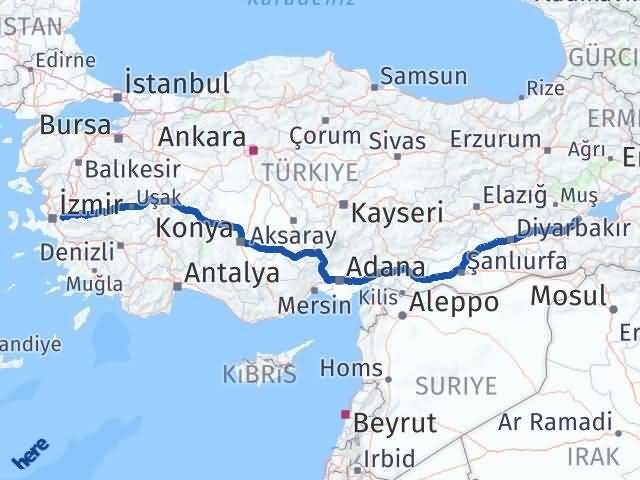 Bitlis Kemalpaşa İzmir Arası Kaç Km - Yol Haritası