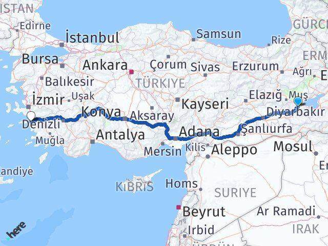 Bitlis Kuşadası Aydın Arası Kaç Km - Yol Haritası