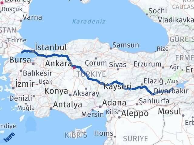 Bitlis Marmaraereğlisi Tekirdağ Arası Kaç Km - Yol Haritası