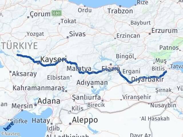 Bitlis Mucur Kırşehir Arası Kaç Km - Yol Haritası