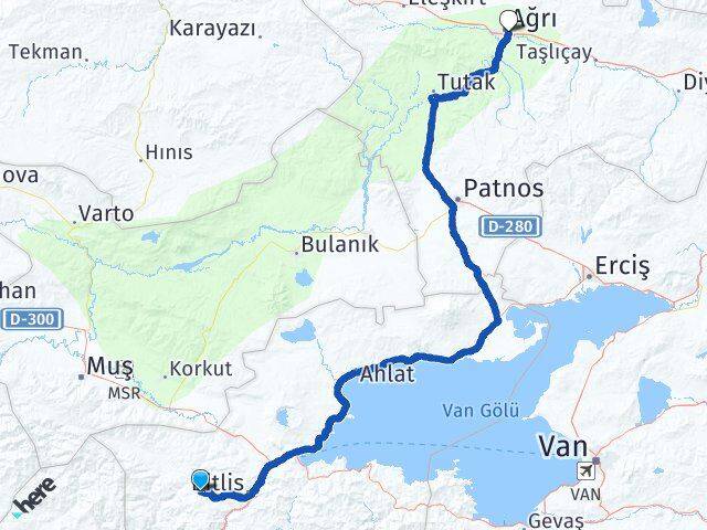 Bitlis Mutki Ağrı Arası Kaç Km - Yol Haritası