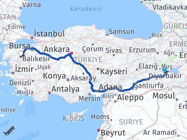 Bitlis Mutki Balıkesir Arası Kaç Km - Yol Haritası