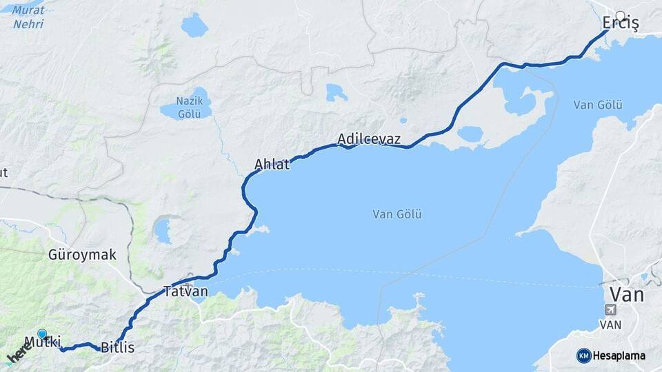 Bitlis Mutki Erciş Van Arası Kaç Km - Yol Haritası