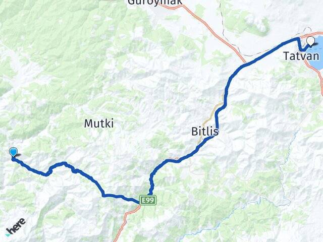 Meydan Tatvan İskelesi Arası Kaç Km - Yol Tarifi