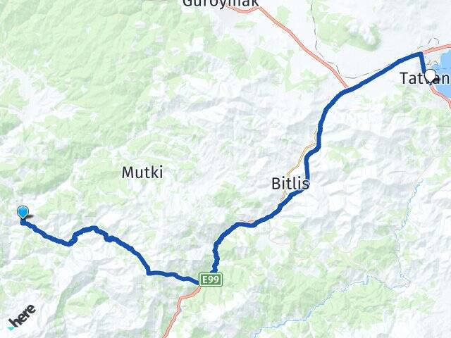 Meydan Tatvan Otogarı Arası Kaç Km - Yol Tarifi