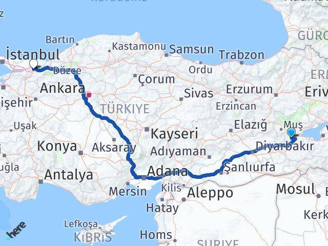 Bitlis Mutki Sakarya Arası Kaç Km - Yol Haritası