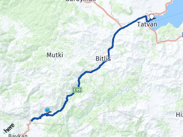 Narlıdere Tatvan İskelesi Arası Kaç Km - Yol Tarifi