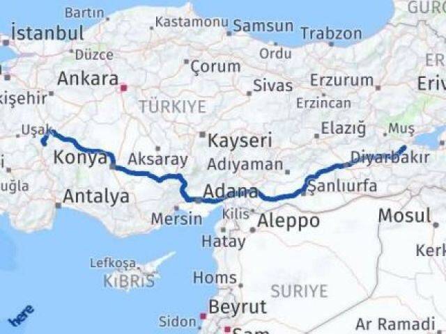 Bitlis Sandıklı Afyonkarahisar Arası Kaç Km - Yol Haritası