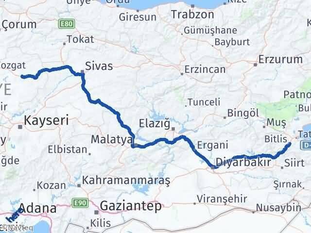 Bitlis Saraykent Yozgat Arası Kaç Km - Yol Haritası