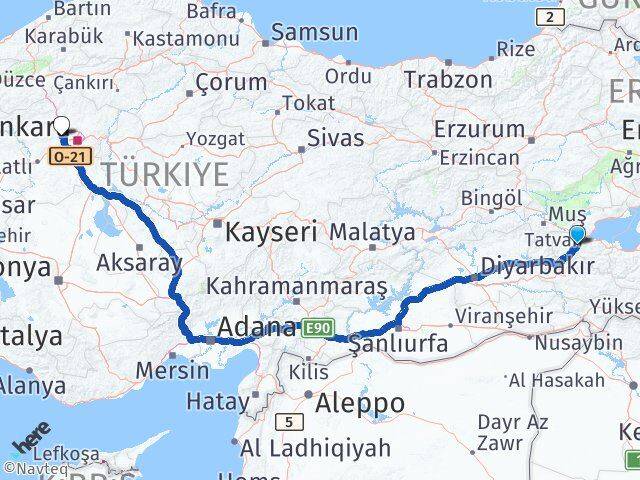 Bitlis Sincan Ankara Arası Kaç Km - Yol Haritası