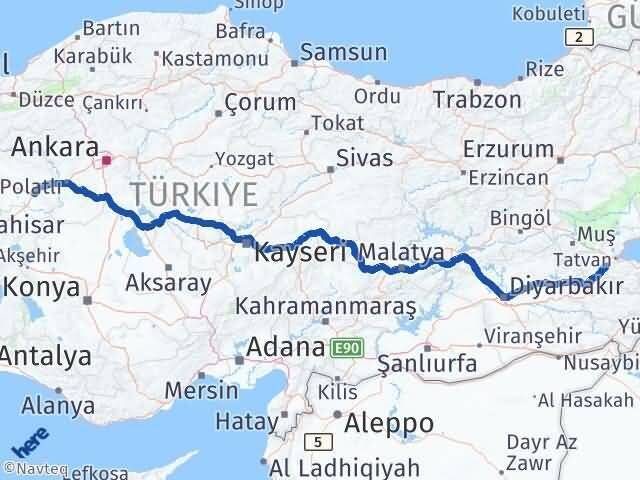 Bitlis Sivrihisar Eskişehir Arası Kaç Km - Yol Haritası