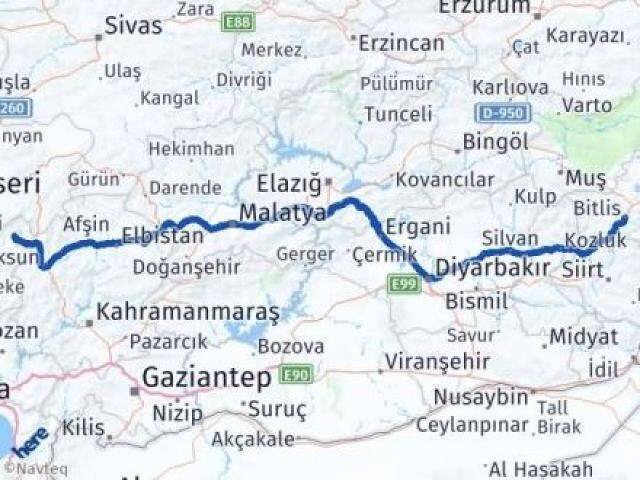 Bitlis Tufanbeyli Adana Arası Kaç Km - Yol Haritası