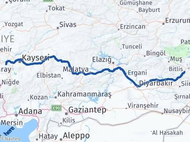 Bitlis Ürgüp Nevşehir Arası Kaç Km - Yol Haritası