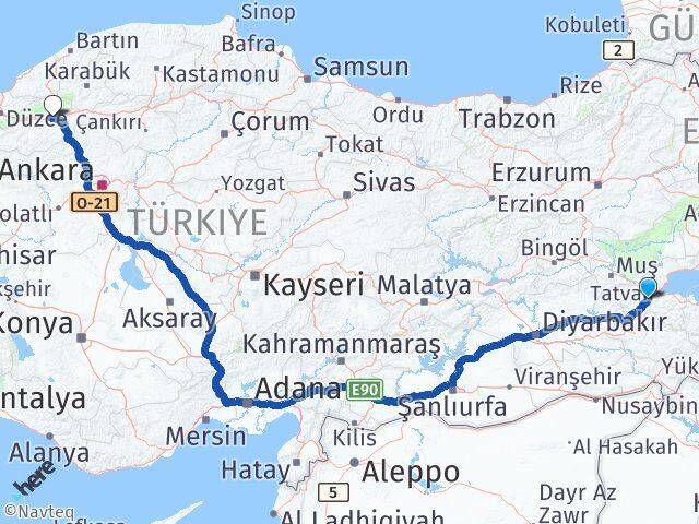 Bitlis Yeniçağa Bolu Arası Kaç Km - Yol Haritası