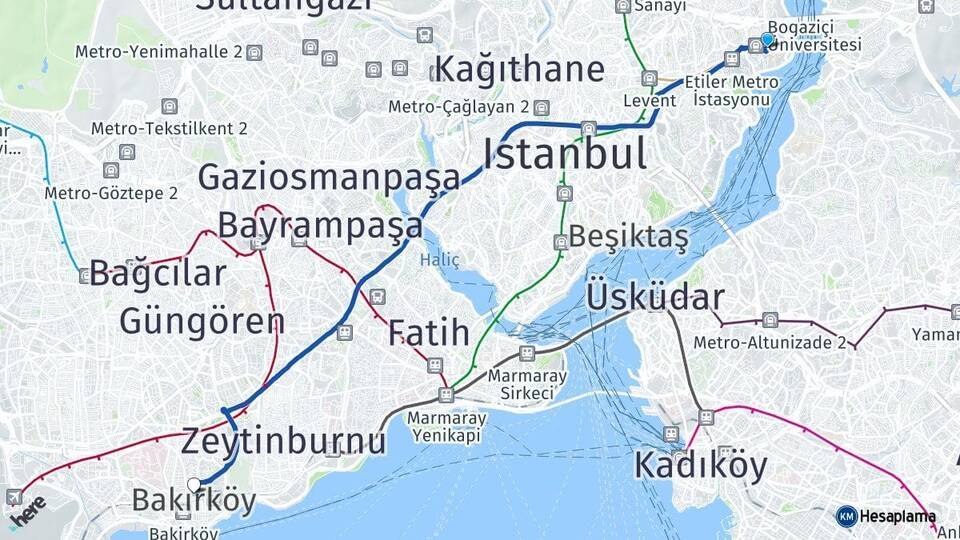 Boğaziçi Üniversitesi Bakırköy Arası Kaç Km - Yol Tarifi