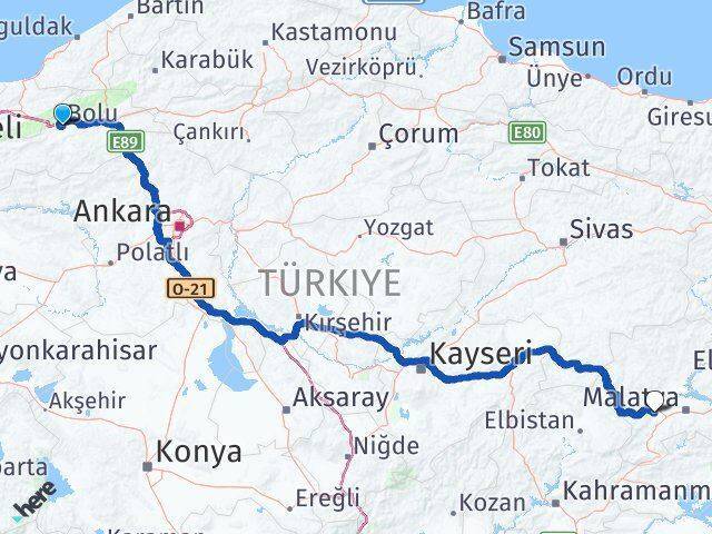 Bolu Akçadağ Arası Kaç Km - Yol Tarifi