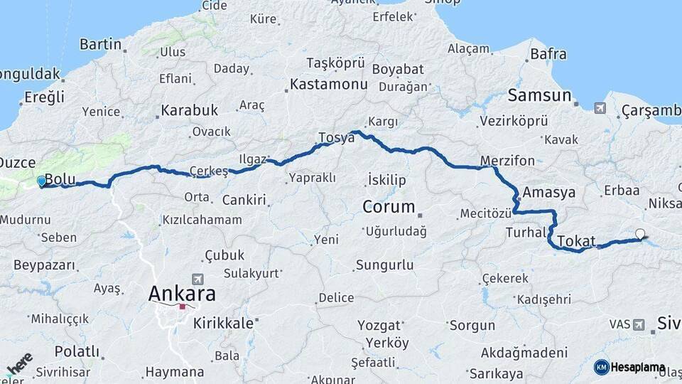 Bolu Almus Arası Kaç Km - Yol Tarifi