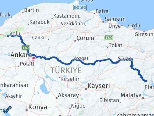 Bolu Arapgir Malatya Arası Kaç Km - Yol Haritası