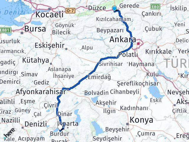 Dörtdivan Burdur Arası Kaç Km - Yol Tarifi