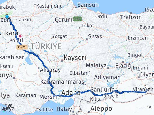 Bolu Dörtdivan Mardin Arası Kaç Km - Yol Haritası
