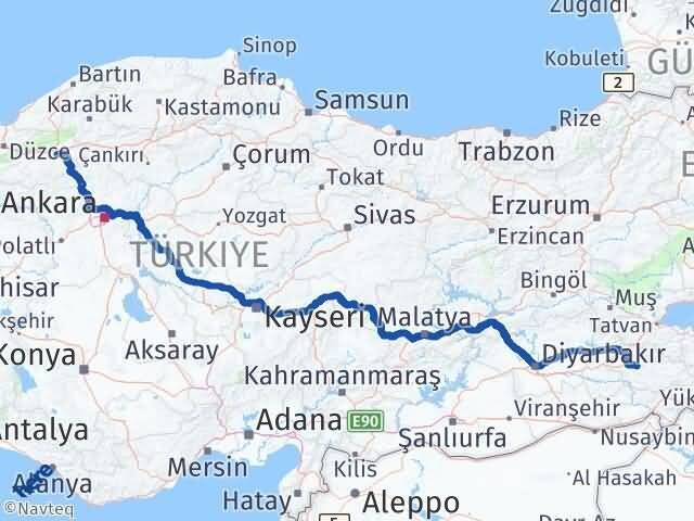 Bolu Dörtdivan Siirt Arası Kaç Km - Yol Haritası