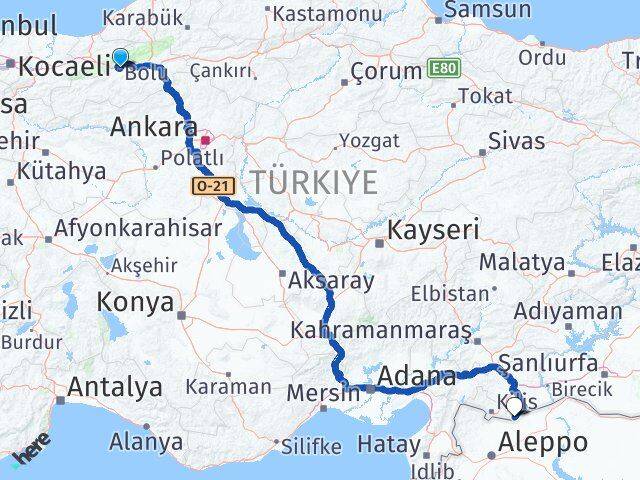 Bolu Elbeyli Kilis Arası Kaç Km - Yol Haritası