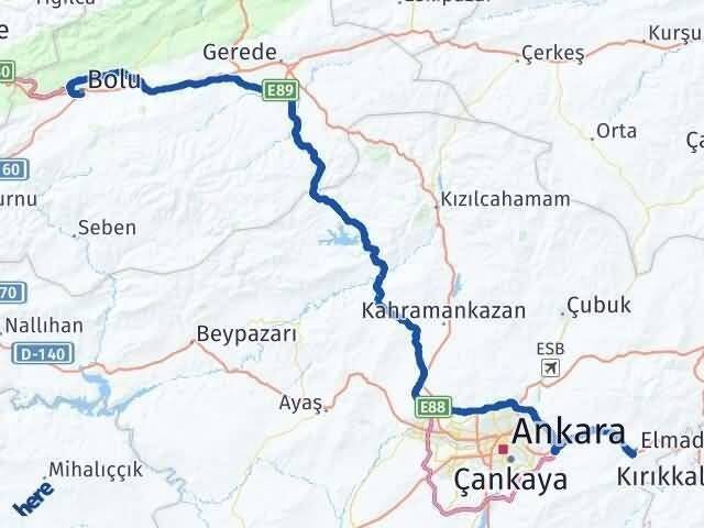 Bolu Elmadağ Ankara Arası Kaç Km - Yol Haritası
