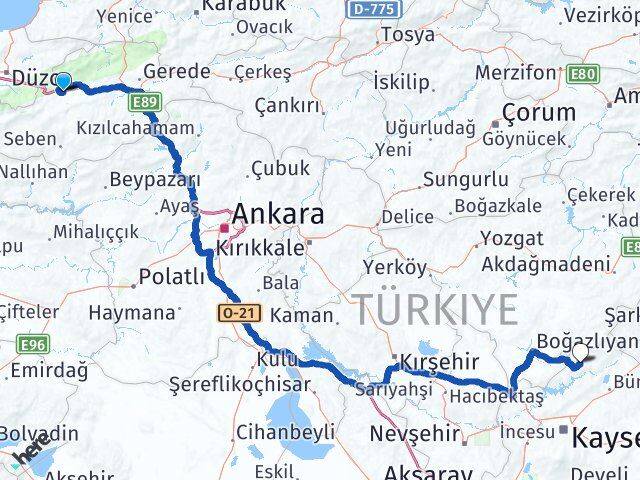 Bolu Felahiye Arası Kaç Km - Yol Tarifi
