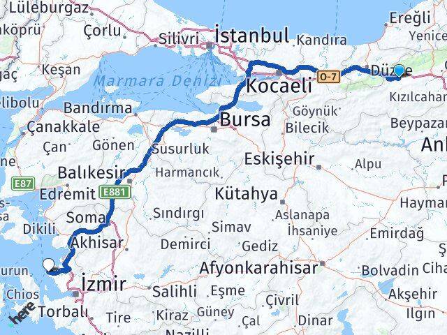 Bolu Foça İzmir Arası Kaç Km - Yol Haritası
