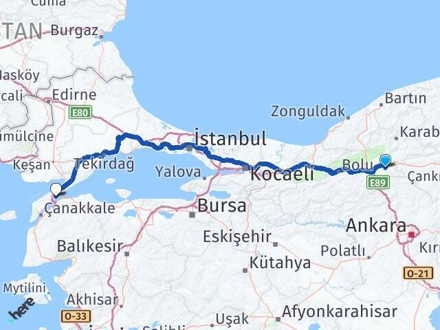 Çalışlar Gelibolu Feribot Terminali Arası Kaç Km - Yol Tarifi