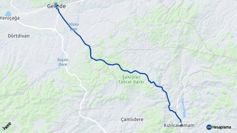 Bolu Gerede Kızılcahamam Ankara Arası Kaç Km - Yol Haritası