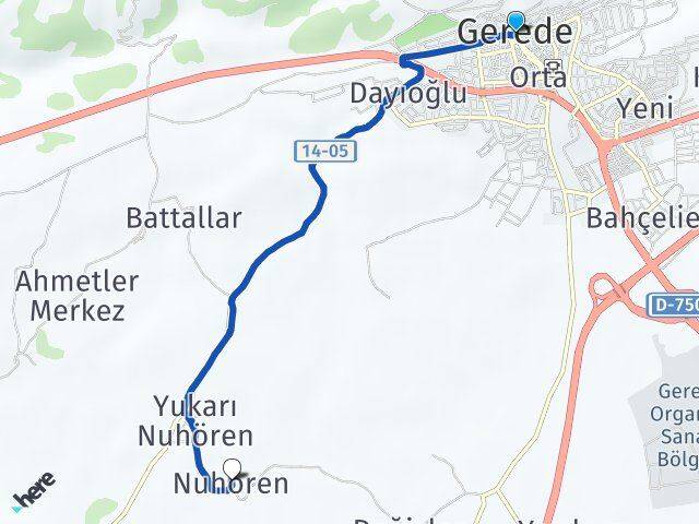 Bolu Gerede Nuhören Gerede Arası Kaç Km - Yol Haritası