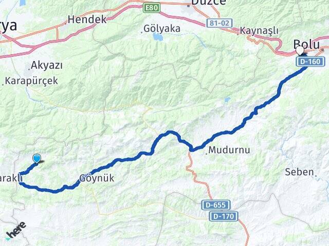 Gökçesaray Abant İzzet Baysal Üniversitesi Arası Kaç Km - Yol Tarifi