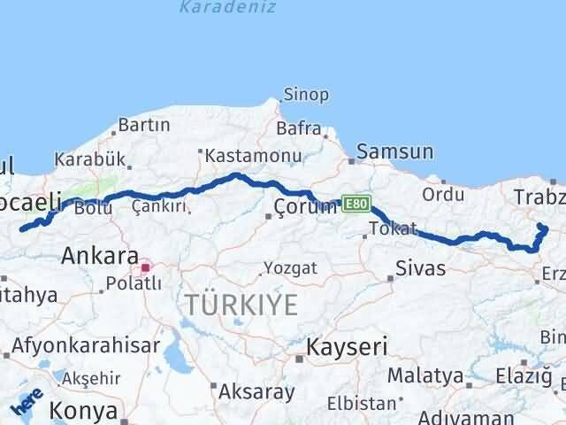 Bolu Göynük Gümüşhane Arası Kaç Km - Yol Haritası