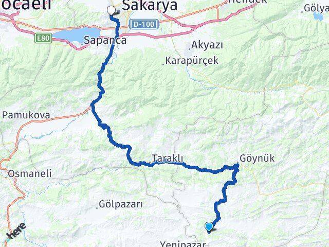 Kürnüç Serdivan Arası Kaç Km - Yol Tarifi